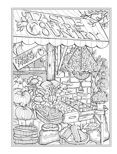 Creative Haven Country Farm Scenes Coloring Book: Relax & Find Your True Colors (Adult Coloring Books: In The Country) Dover Publications