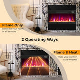 COSTWAY 26 Inch Recessed Fireplace Heater, Electric Fireplace Insert w/Multi-Color Flame & Crystal Ember Bed, Remote Control, 9H Timer, Built-in Thermostat & Overheat Protection, 1500W COSTWAY
