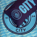Character World Official Manchester City FC Single Duvet Cover Set, Crestcol Design | Blue Reversible 2 Sided Football Bedding Cover Official Merchandise Including Matching Pillow Case Manchester United