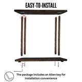 GENESIS WOODESIGN Rectangular Solid Wood Narrow Side Table, Skinny Bedside Table, Small End Table (Dark Walnut, X-Large) GENESIS WOODESIGN