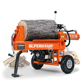 SuperHandy Log Splitter Portable 20 Ton Rapid Auto Return Ram System Bucher Gear Pump 7HP Engine Horizontal Full Beam Steel Wedge Firewood Splitting Forestry Harvesting SuperHandy