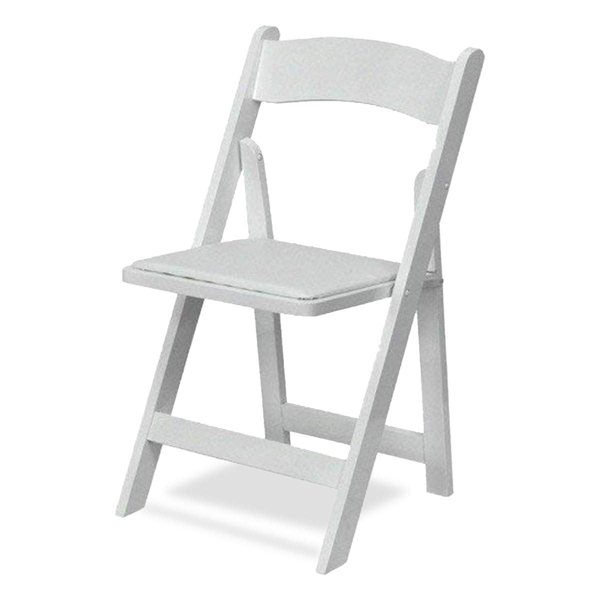 EventStable Titan Series Wood Folding Chair - White Indoor/Outdoor Lightweight Folding Chair - Vinyl Padded Folding Chair for Weddings Events - 4-Pack - WoodArtSupply