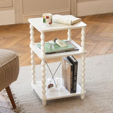 Fultyle End Table, Small Side Table with 3 Tier Open Shelf, Modern NightStand Bedside Table for Living Room, Bedroom, Office and Small Spaces (White) Fultyle
