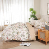 OAITE Duvet Cover King Size - 100% Cotton Comforter Cover Floral Duvet Cover Sets 3-PC, Breathable Duvet Cover with Zipper Closure & Corner Ties OAITE