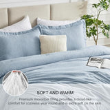 CozyLux Full Size Comforter Set - 3 Pieces Blue Soft Luxury Cationic Dyeing Bedding Comforter for All Season, Breathable Lightweight Fluffy Bed Set with 1 Comforter and 2 Pillow Shams CozyLux