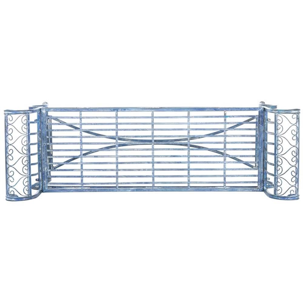 SAFAVIEH Outdoor Collection Brielle Victorian Antique Blue Bench SAFAVIEH