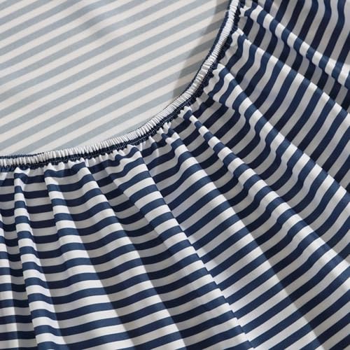 Eddie Bauer Kids - Twin Sheets, Stain-Resistant Toddler Bedding with Matching Sham(s), Super Soft, Ideal Boy Room Essentials (Vivid Stripe Blue, Twin) Eddie Bauer