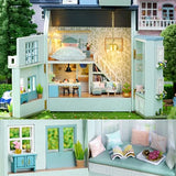 TuKIIE DIY Miniature Dollhouse Kit with Furniture, 1:32 Scale Creative Room Opened & Closed Mini Wooden Doll House for Kids Teens Adults(Warm House)