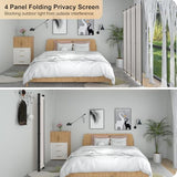 Kecreque Room Divider 4 Panel Partition Room Dividers & Folding Privacy Screens w/ 3 Metal Feet,88" W Portable Wall Doubles as a Dressing Screen Wall Divider for Office Bedroom Children's Room,White Kecreque