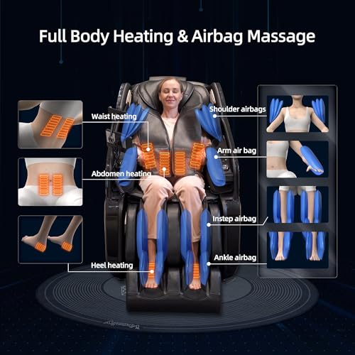 4D Massage Chair Full Body Zero Gravity SL-Track Real Relax Massage Chair Recliner-Shiatsu,Heat,Calf-Extension,20-Massage Technique,Thai Yoga Stretch,Foot Roller,AI Voice,Touch Screen,Wireless Charge Vosaky