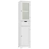 HORSTORS Bathroom Cabinet, Storage Cabinet with 2 Doors & 1 Drawer, Floor Freestanding Cabinet with Adjustable Shelves, Narrow Tall Cabinet for Bathroom, Living Room, Home Office, White HORSTORS