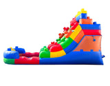 Inflatable Water Slide for Kids(Without Blower) - 21' x 9' x 12' Foot Backyard Inflatable Slide for Summer Fun - Building Block Pogo Bounce House
