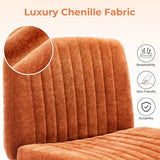 shipborne Convertible Base Criss Cross Chair with Pocket Springs & Thicker and Wider Cushions, Armless Legged Office Chair Relieves Back Pain, Swivel Vanity Chair for Living Room/Office, Orange shipborne