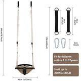 nets Tribe 2 -in- 1 Toddler Swing. Swing Seat for Kids with Adjustable Ropes, for Kids Heavy Duty Rope Play Secure Children Swing Set, for Outdoor Indoor, Backyard. Upgrade Product (Light Brown) nets Tribe