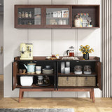 Tribesigns Sideboard Buffet Cabinet with Storage 55" Black Kitchen Sideboard Cabinet, Wood Coffee Bar Cabinet with Doors, Accent Sideboard Cabinet, Console Table Cabinet for Dining Room Living Room Tribesigns