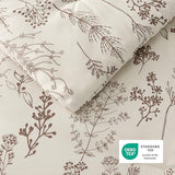 Bedsure Queen Comforter Set - Beige Bed Set, 3 Pieces Cute Floral Bedding, 1 Soft Botanical Flowers Comforter and 2 Pillow Shams Bedsure