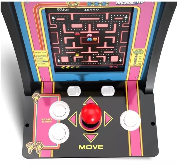 Arcade1Up Ms. PAC-Man Countercade, Built for Your Home, 1 Player, 5 Classic Games, 8-inch Screen ARCADE1UP