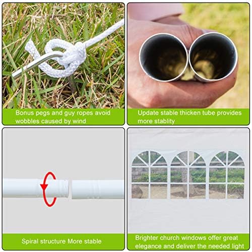 10' x 30' Party Tent,Wedding Tent with 5 Removable Sidewalls, Patio Canopy Tent, Outdoor Patio Gazebo with Spiral Tubes for Party,Wedding,BBQ, Waterproof (White, 10' x 30'-5 Removable Sidewalls) CIPACHO