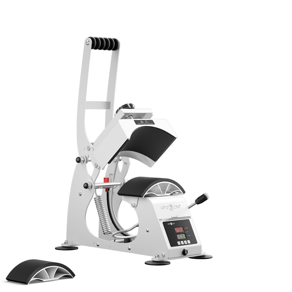 HTVRONT Hat Press Machine - Hat Press Heat Machine for Caps Curved Teflon-Coated Heat Plate, White Hat Heat Press Machine for Caps with Memory Mode and Non-Slip Base for Heat Transfer Vinyl HTVRONT