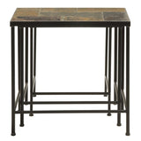 Zhongma Nesting Tables Set of 3, End Tables with Slate Table Top, Solid Real Stone, Side Table, Accent Table Zhongma