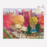 Galison Autumn at The City Market – 1000 Piece Puzzle Fun and Challenging Activity with Bright and Bold Artwork of A Fall Day at A Farmer’s Market for Adults and Families Galison