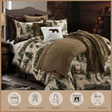 Paseo Road Cabin Bedding Joshua 3 Piece Lodge Comforter Set with Pillow Shams, King Forest Woods Bedding, Pine Trees Comforter Set, Woodland Nature Western Rustic Bed Set Paseo Road
