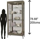 Howard Miller Kandel Curio Cabinet II, Gray Finish - Durable Storage Cabinets Vertical Home Decor for Collectibles, Decorative Items Or Living Room with Illuminated Halogen Lights & Lockable Door Howard Miller