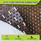 gazechimp Bamboo Wood Bath Mat, Bathroom Mat, Bathmat Kitchen Rugs for Bathtub, Sauna and Shower, Brown Gazechimp