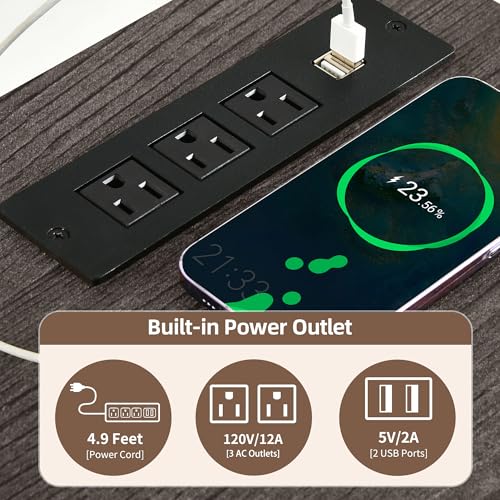 DWVO 71" Double Dog Crate Furniture with LED Light & Power Outlets, Heavy Duty Dual Dog Kennel TV Stand w Storage Shelves Sliding Doors, Wooden Two Dog Cage Table 2 Medium Large Dogs, Black Oak DWVO