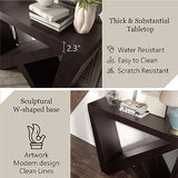 HOMES: Inside + Out Naomi Modern Decorative Accent Console with W-Shaped Legs, Narrow Desk, Wood Entryway Console Table for Living Room, Hallway, Entrance, Small Spaces, Cappuccino HOMES: INSIDE + OUT