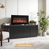 Efiretric® Grace 36" W 3 in 1 Electric Fireplace (EF449), Freestanding, Wall Mounted, Recessed, 9 Colors Flame Effect, TV Media Wall, Heater 750W/1500W, Remote Control EFIRETRIC