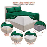 Hearth & Harbor Extra Deep Pocket Sheet Sets, Luxury Soft 6 Piece Bed Sheet Set Fits Mattress 18-24 Inches - Full, Hunter Green Hearth & Harbor