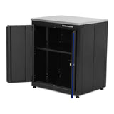 Montezuma Garage Tool Storage System - 30.5 x 24" Locking 2 Door Workbench with Magnetic Latches & Stainless Steel Worktop - BKMG30242BC Montezuma