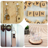 Briwooody 100 Pcs Laser Material Kit Engraving Blanks Wooden Keychains Blanks Set Laser Cutting Materials Unfinished Wooden Engraving Key Tag Ring for DIY Gifts Crafting Cutters Briwooody