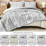 Drucon Boho King Size Aztec Quilt Set 3 Pieces Grey Ultra Soft Lightweight Quilt Beddding Set, Microfiber Bohemian Bedspread Coverlet Set with 2 Pillowcases for All Season (King, 104"x90") Drucon