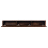 MANTELSDIRECT Houston Floating Wood Mantel Shelf with Hidden Storage Compartment - Mocha 60 Inch | Beautiful Wooden Rustic Shelf for TV Remotes, Controllers, and Décor MANTELSDIRECT