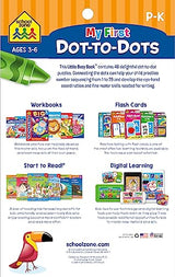 School Zone My First Dot-to-Dots Workbook: 48 Pages, Pre-K, Preschool, Kindergarten, Activity Pad, Connect the Dots, Numbers 1-25, Coloring, Ages 3 to 6 (Little Busy Book Series) School Zone