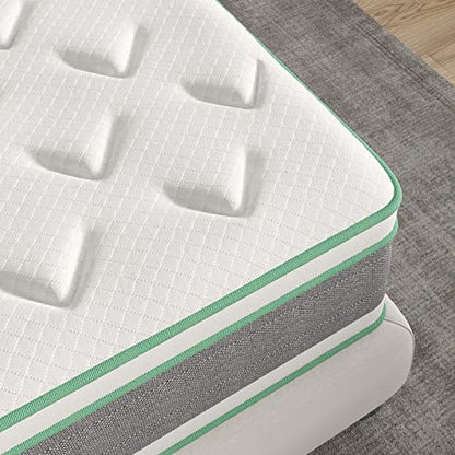 Novilla Queen Mattress, 12 Inch Hybrid Mattress in a Box, Innerspring Mattress with Gel Memory Foam for a Cool Sleep, Pressure Relief, Medium Firm Pillow Top Mattress, Groove