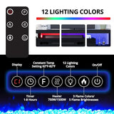 Cozy Castle 73.2 Inch Fireplace TV Stand with Storage,30" Electric Fireplace,LED Entertainment Center Tv Console for 65 70 80"Tv,High Gloss Modern Tv Stand with Charging Station for Living Room,Black Cozy Castle