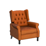 Altrobene Velvet Accent Chair, Push Back Recliner Chair, Wingback Arm Chair for Living Room/Bedroom/Home Theater/Reception Area, Caramel Altrobene