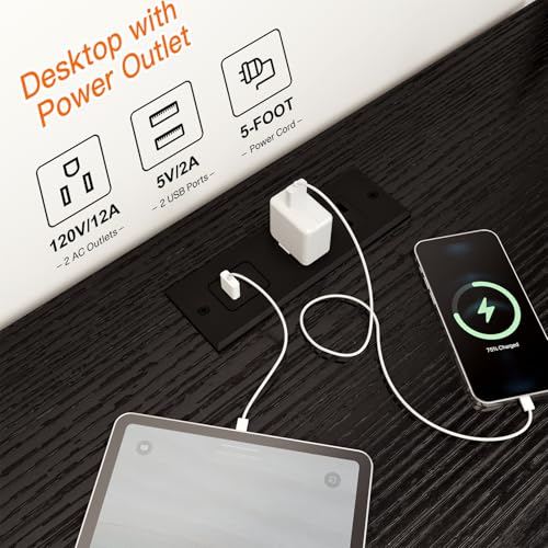 Fixwal Dresser for Bedroom with Power Outlets and LED Lights, Black 55" TV Stand with 8 Drawers, Fabric Chest of Drawers with PU Finish for Living Room, Entryway Fixwal