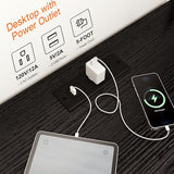 Fixwal Dresser for Bedroom with Power Outlets and LED Lights, Black 55" TV Stand with 8 Drawers, Fabric Chest of Drawers with PU Finish for Living Room, Entryway Fixwal