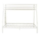 SHA CERLIN Twin Over Full Metal Bunk Bed with Removable Stairs and Under-Bed Storage in Matte White SHA CERLIN