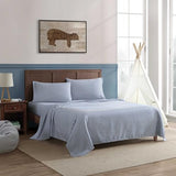 Eddie Bauer Kids - Twin Sheets, Stain-Resistant Toddler Bedding with Matching Sham(s), Super Soft, Ideal Boy Room Essentials (Vivid Stripe Blue, Twin) Eddie Bauer