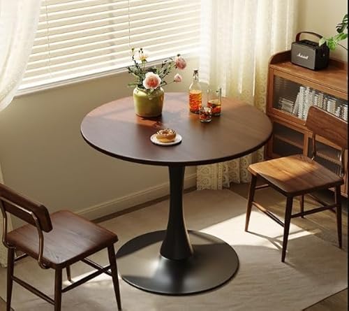 HEPMIMZHU 23.6" Round Tulip Dining Table, Mid-Century Tulip Table Kitchen Tulip Dining Table 2 People with MDF Table Top & Pedestal Base for Office Living Room HEPMIMZHU