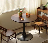 HEPMIMZHU 23.6" Round Tulip Dining Table, Mid-Century Tulip Table Kitchen Tulip Dining Table 2 People with MDF Table Top & Pedestal Base for Office Living Room HEPMIMZHU