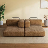 WLIVE 60'' Futon Sofa Bed, Convertible Sleeper Sofa, Folding Pull Out Couch Boneless Mattress with Fixed Frame, Corduroy, Brown WLIVE