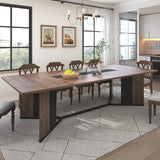 Hlivelood 94Inch Dining Table for 10 People,Modern Brown Rectangular Kitchen Table W/Waterproof Wood Tabletop,Long Dining Room Tables W/Adjustable Legs&Metal Frame for Kitchen Living Room?Brown? Hlivelood