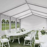Aoodor 26 x 20 Ft Heavy-Duty Party Tent with Church Window Sidewalls, Waterproof & Weather-Resistant Large Marquee Tent for Parties, Wedding, Barbecues, Outdoor Events, White Aoodor
