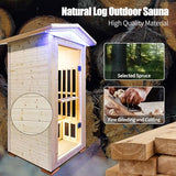 ToTibuy Outdoor Sauna Far Infrared Sauna Wooden Saunas Spa 1550W Low-EMF Dry Sauna Room for One Person, 35.43 * 35.43 * 78.74Inch ToTibuy